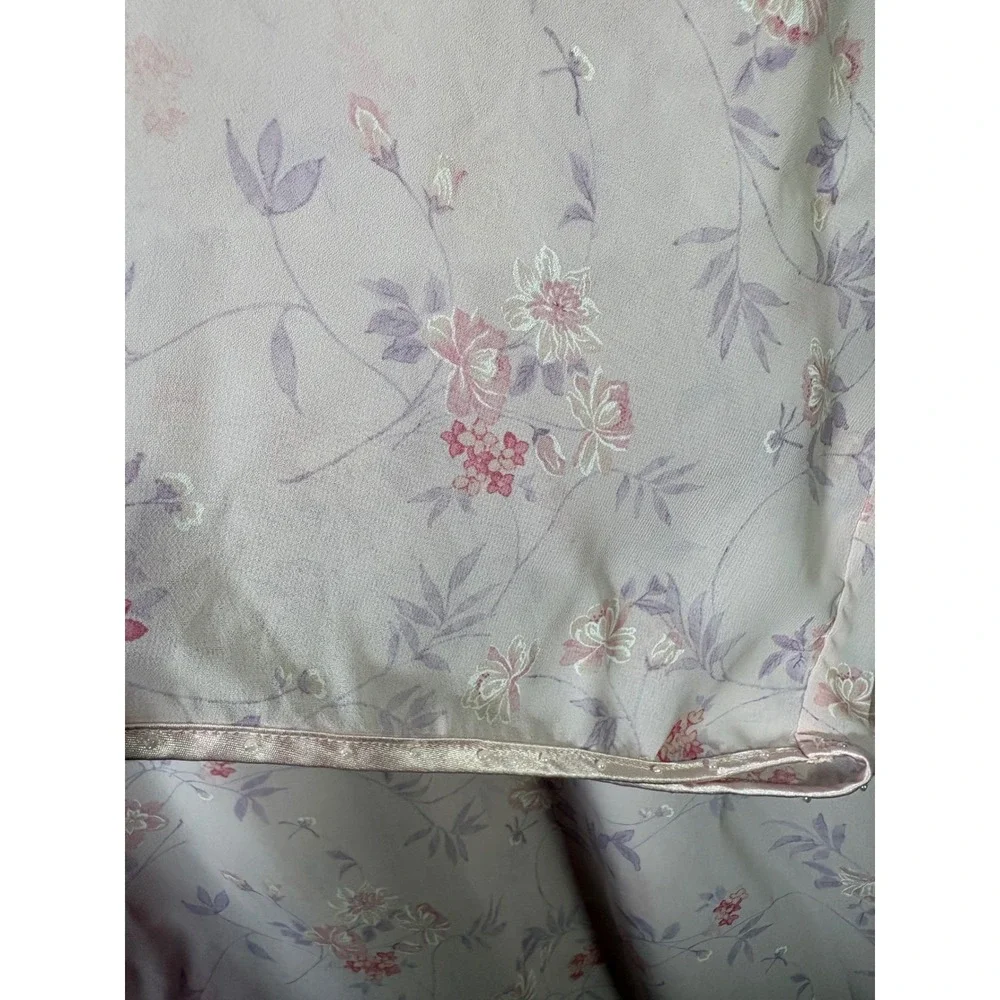 Valerie Stevens Intimates Pink Floral Sheer Set M/L Romance Cottage Fairycore